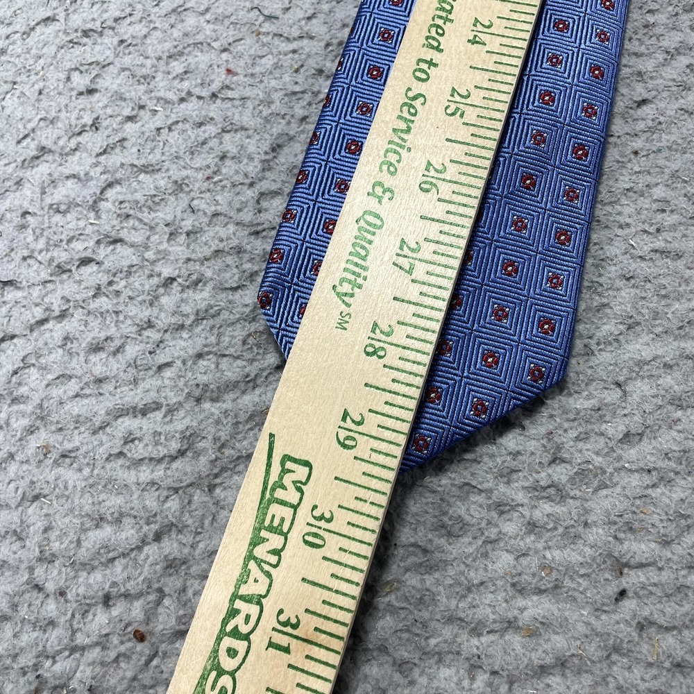 Brooks Brothers Tie Mens One Size‎ Blue Geometric Classic Width Silk Necktie - Picture 5 of 7